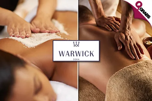 From QR140 Enjoy a Body Scrub OR Body Massage OR Both - Choice for Men or Women from Warwick Spa! (Up to QR520 Value)